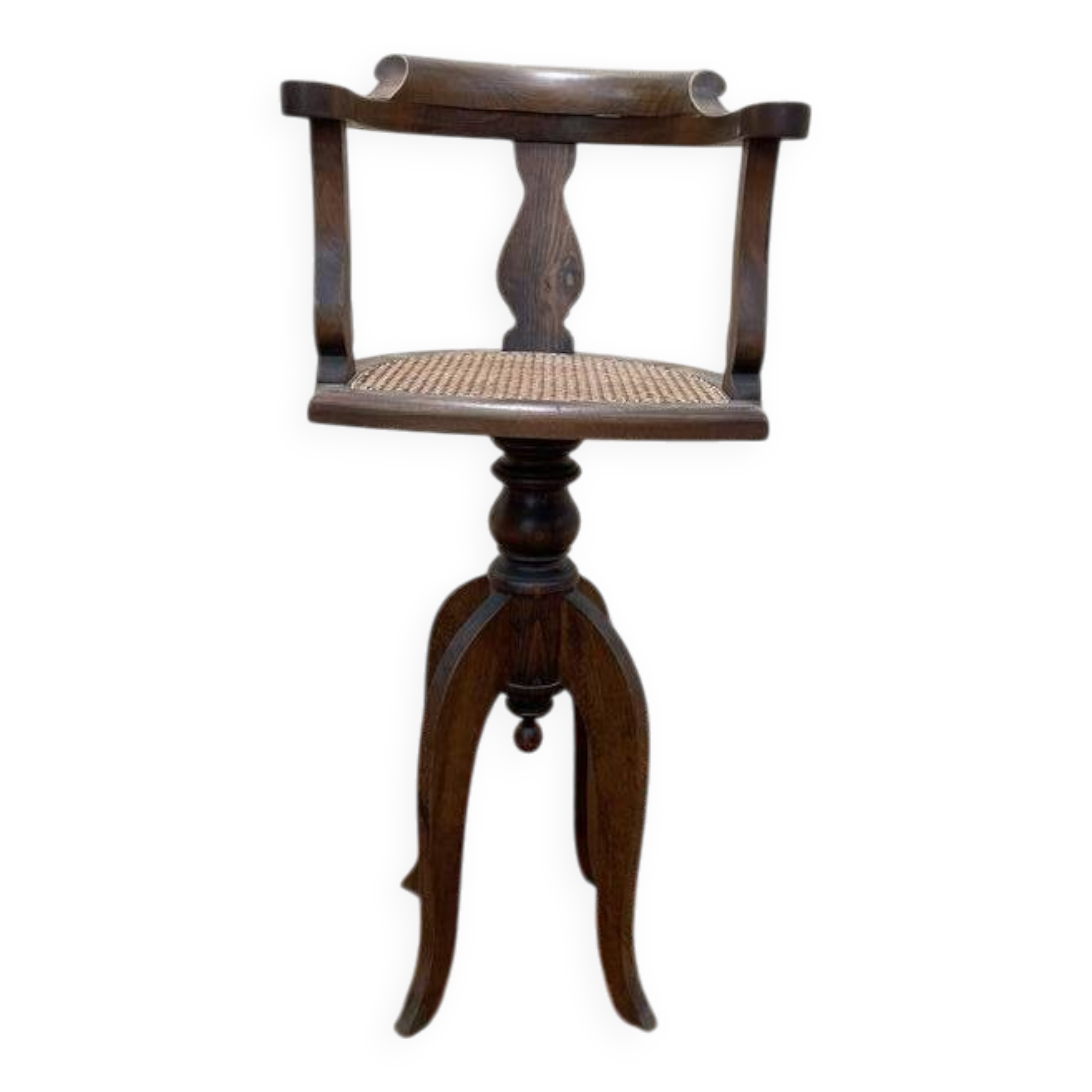 Fauteuil de coiffeur en cannnage Paul Tournay