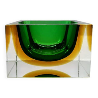 Cendrier carré en verre de Murano par Flavio Poli pour Seguso, années 1960