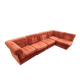Banquette canapé velours modulable 5 blocs