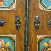 Armoire de mariage allemande peinte à la main, ancienne, 1829-1851