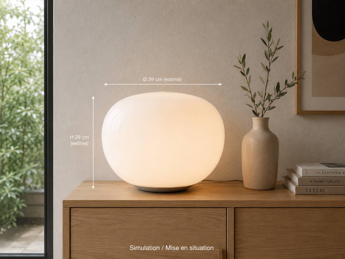 Jonisk floor lamp, designed by carl öjerstam, pebble shape in polycarbonate 38 cm