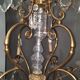 Large brass and glass chandelier