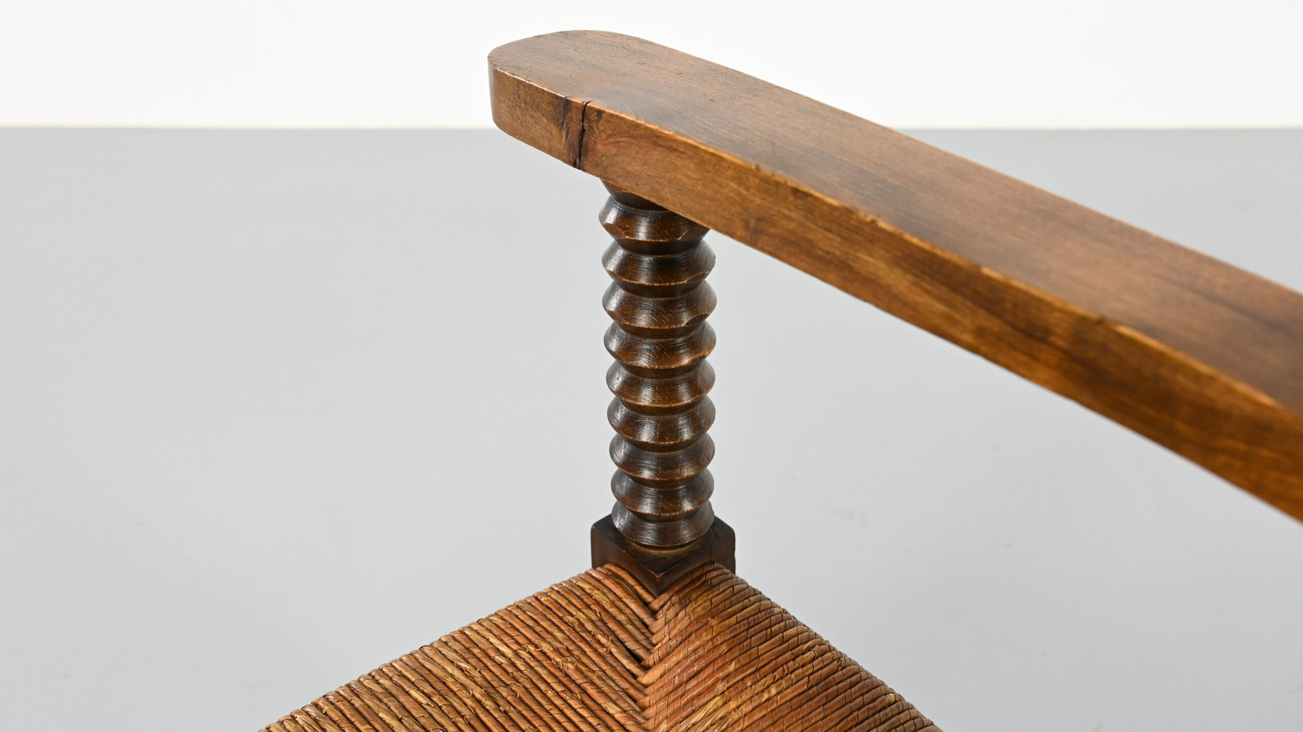 Pair of French armchairs with twisted legs in the style of Charles Dudouyt, France, 1940s.