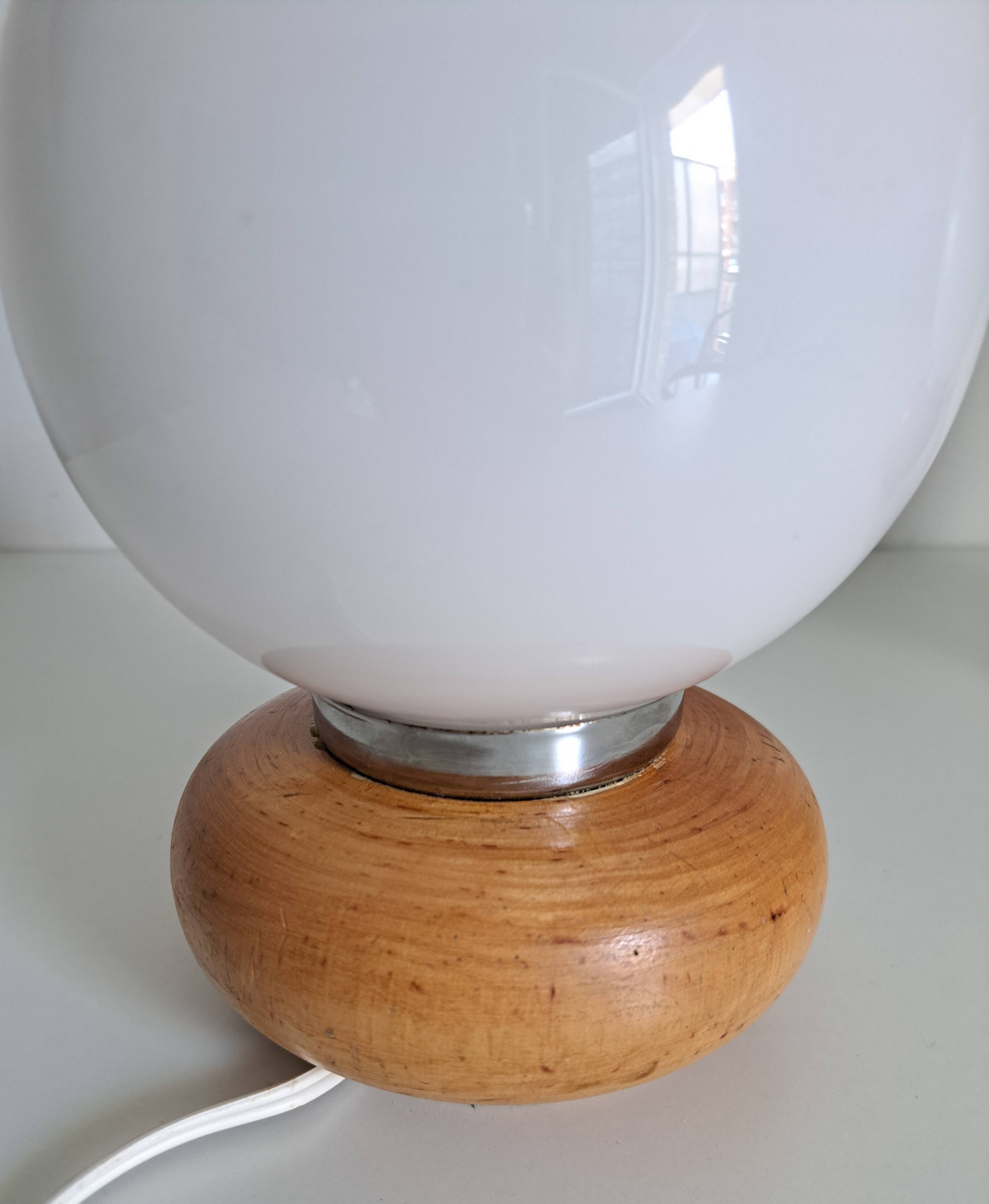 Pair of wooden bedside lamps