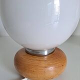 Pair of wooden bedside lamps
