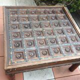 Colonial-style wooden square coffee table