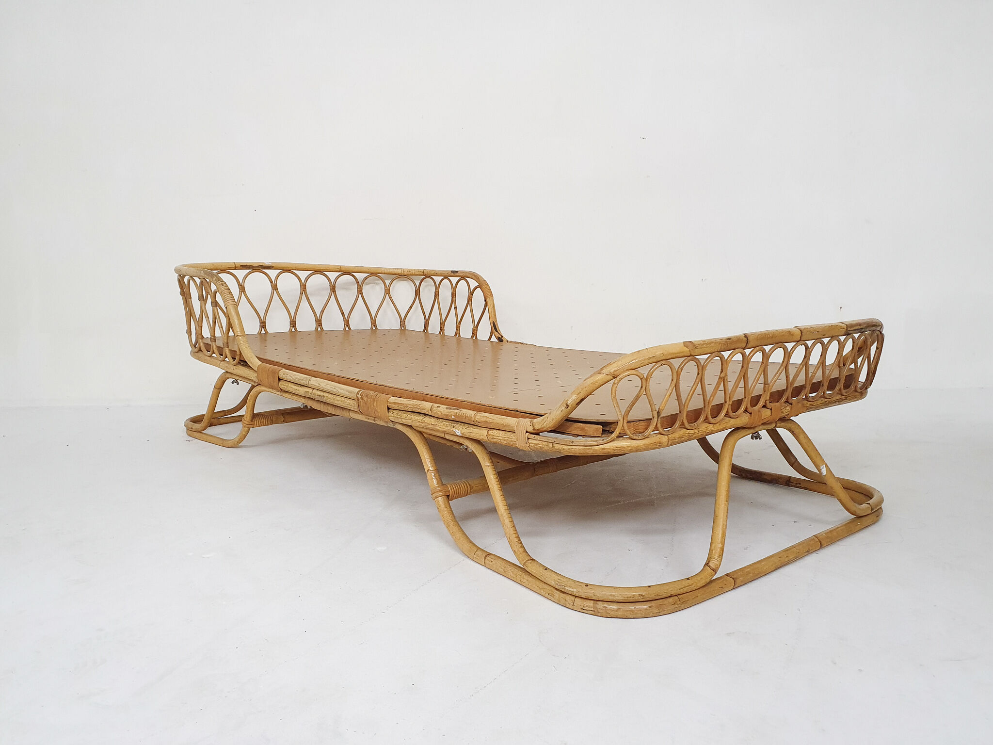 Vintage rattan daybed, The Netherlands 1960's