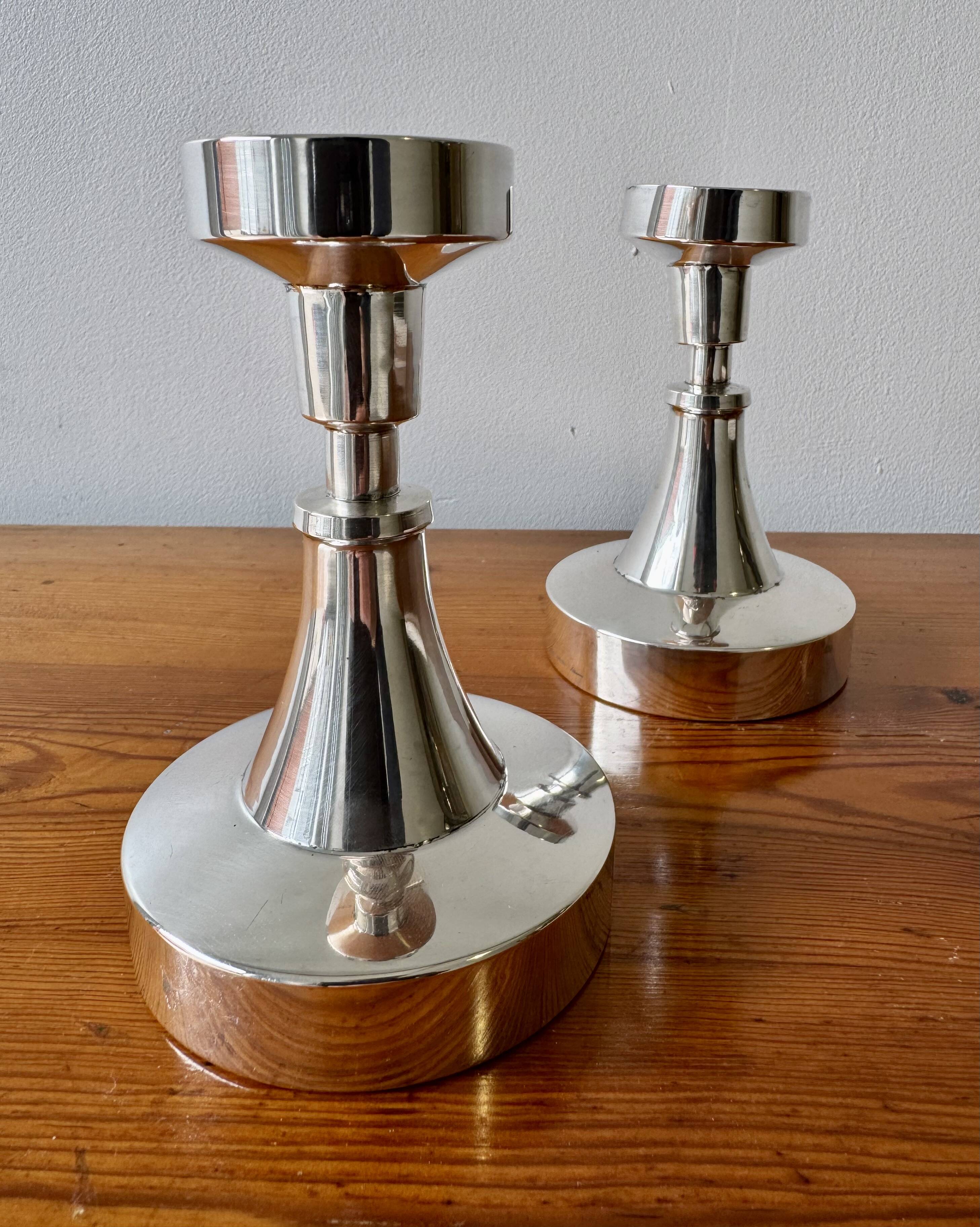 Vintage Pair of Silver Candlesticks by Löfman