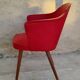 Cocktail chair in wood and red moleskin - 1960s
