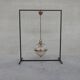 Suspension en laiton et en verre de style holophane du milieu du siècle