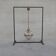 Brass and Glass Holophane Style Mid-Century Pendant Light