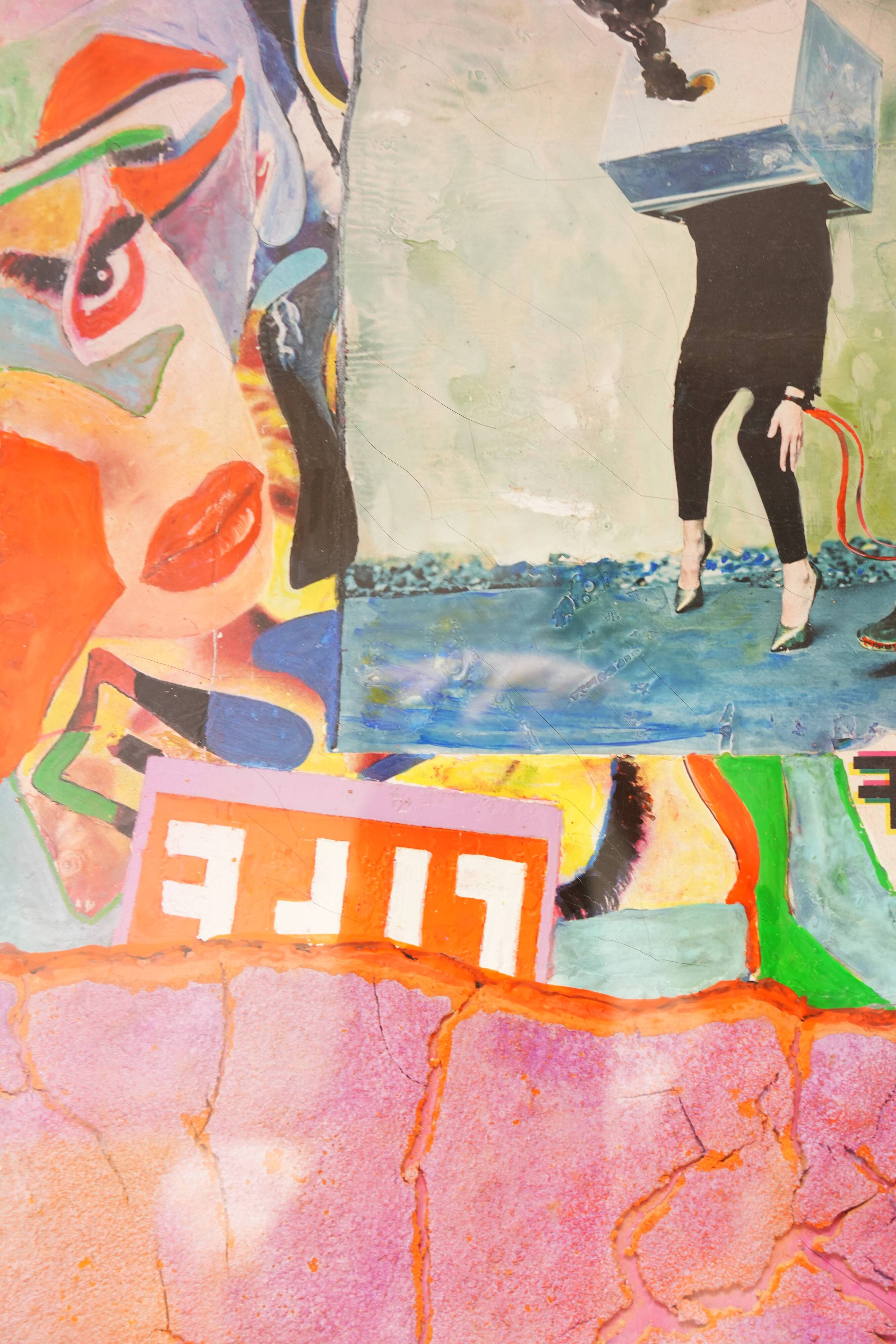 Guido Coletti: Mixed Media Collage (70s/80s) - Italian, Plexi