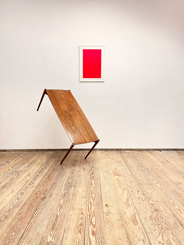 Table basse moderne en teck du milieu du siècle par Hartmut Lohmeyer, table d’appoint ou table de canapé, années 1950