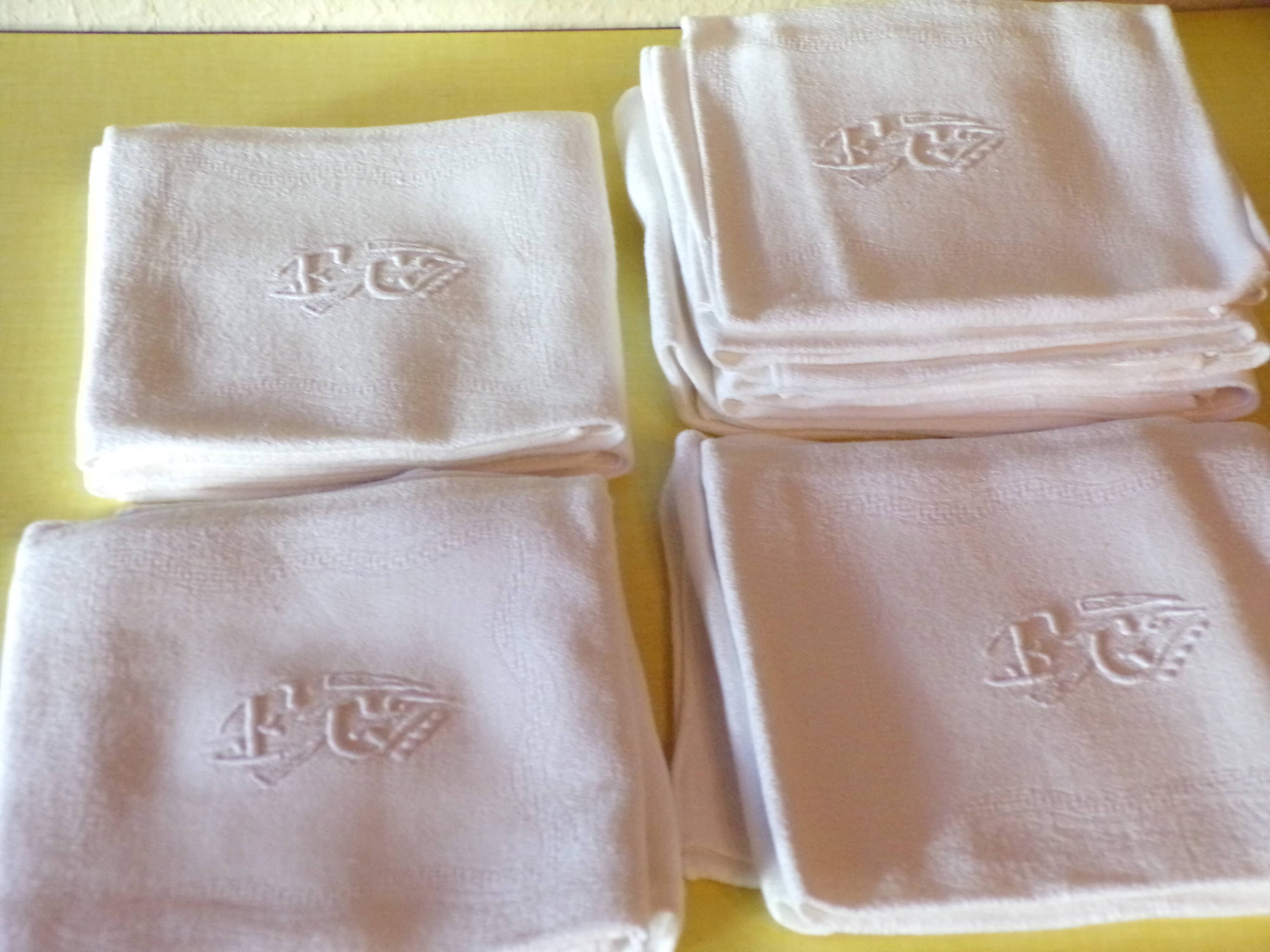 Lot of 11 towel monograms "FW"