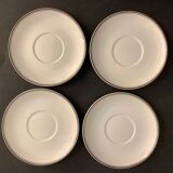 Set of 4 cups and 4 sous cups signed Villeroy and Boch, naïve model of Gérard Laplau