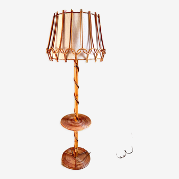 Vintage rattan floor lamp