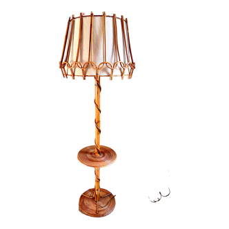 Vintage rattan floor lamp