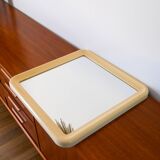 Ecru square plexiglass mirror, Made in Italy, 1970