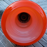 Suspension lamp globe bell opaline orange design 70