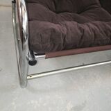 Ensemble canape et paire de fauteuil tubulaire chromé années 70 vintage