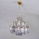 Large Venini Mid Century Italian Modern Triedri Murano Glass Chandelier