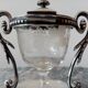 Old mustard maker in silver metal and crystal sign armand frenais