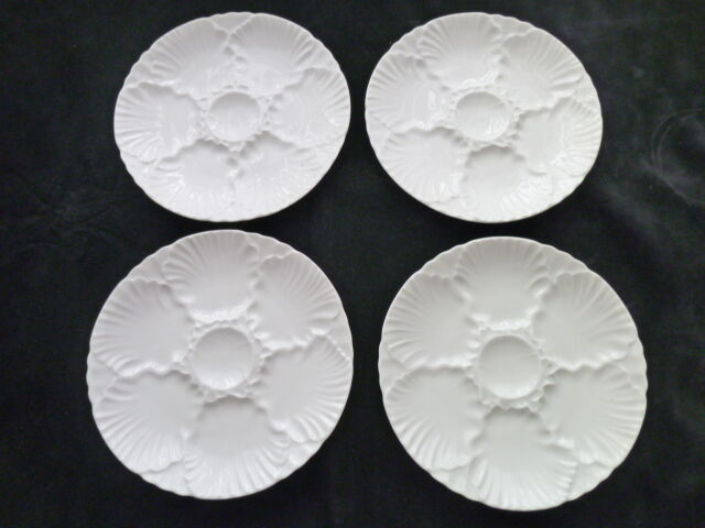 Set of 4 oyster plates in Bavarian porcelain Bareuther