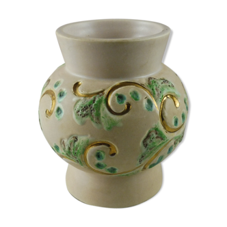 Ancien vase, décor dorure, Giraud de Vallauris
