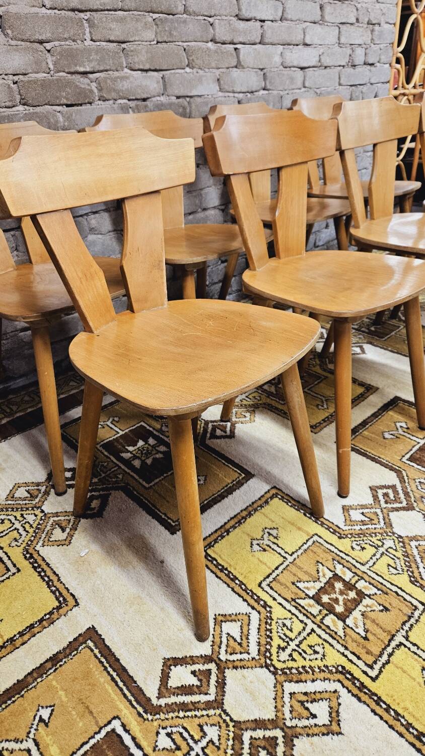 Set of 8 bistro chairs from the 1960s