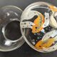 1930s Antique Bohemian Glass Bonbon Dish, Hand blown & painted, Art Deco