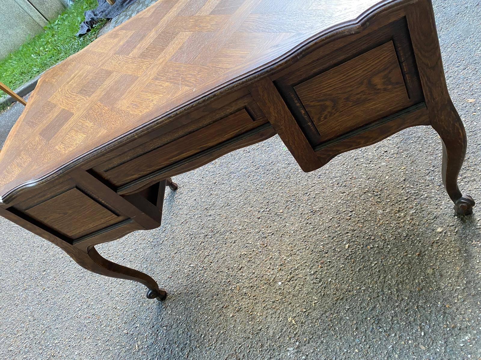 Louis XV style oak center desk