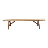 Large old farmhouse bench in raw solid oak
