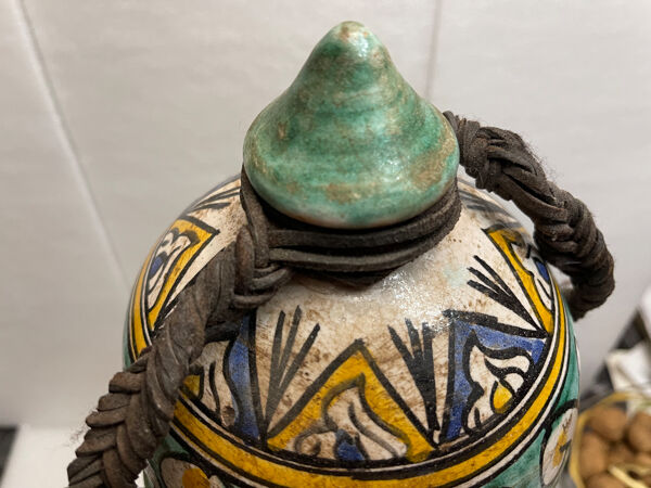 Berrada couverte 62 cm amphore en faïence de fès maroc