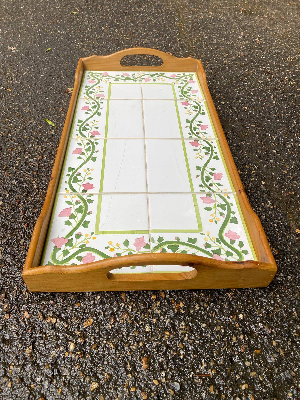 Vintage retro 1970s rectangular serving tray