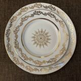 Magnifique service en porcelaine blanche et doree