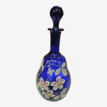 Blue liquor enamelled decanter