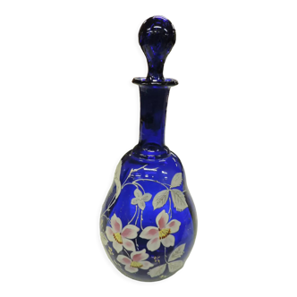 Blue liquor enamelled decanter