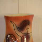 Accolay Dancer Ceramic Vase Signed JC 1960s