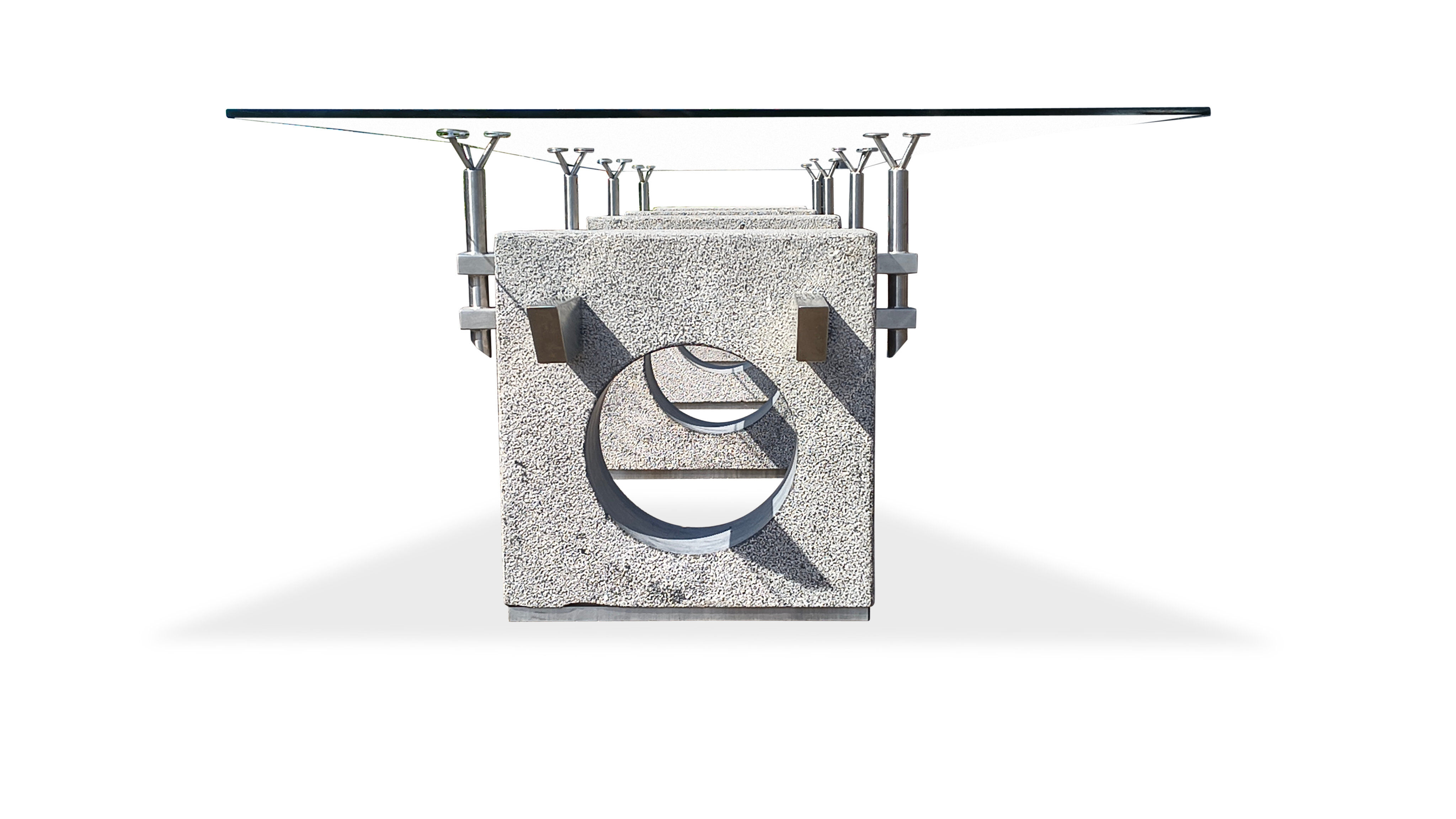 Huge brutalist concrete conference or dining table, 1970s
