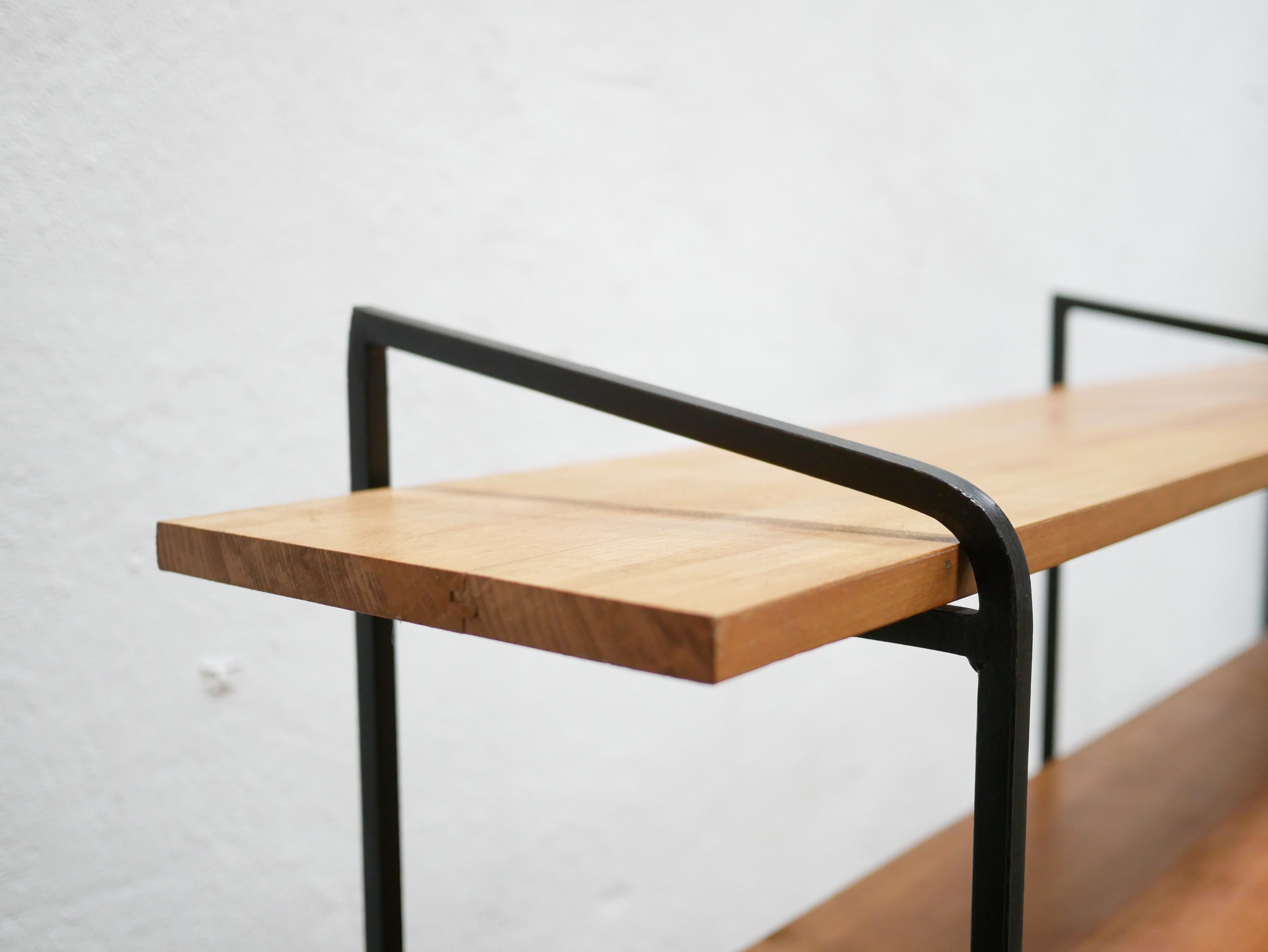 Vintage wooden and metal shelf