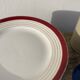 9 dessert plates Sarreguemines Digoin Regence gold and red