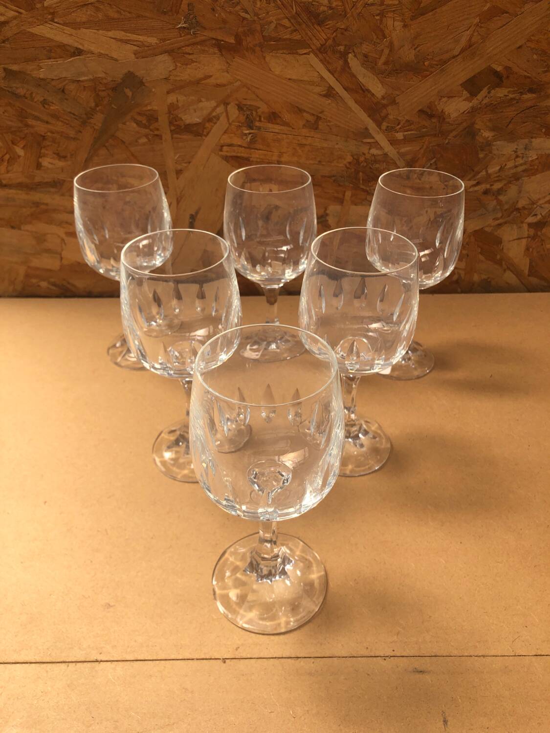 Set of 6 Cristal D'Arques Longchamp Vin France Vintage Stemmed Glasses