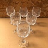 Set of 6 Cristal D'Arques Longchamp Vin France Vintage Stemmed Glasses