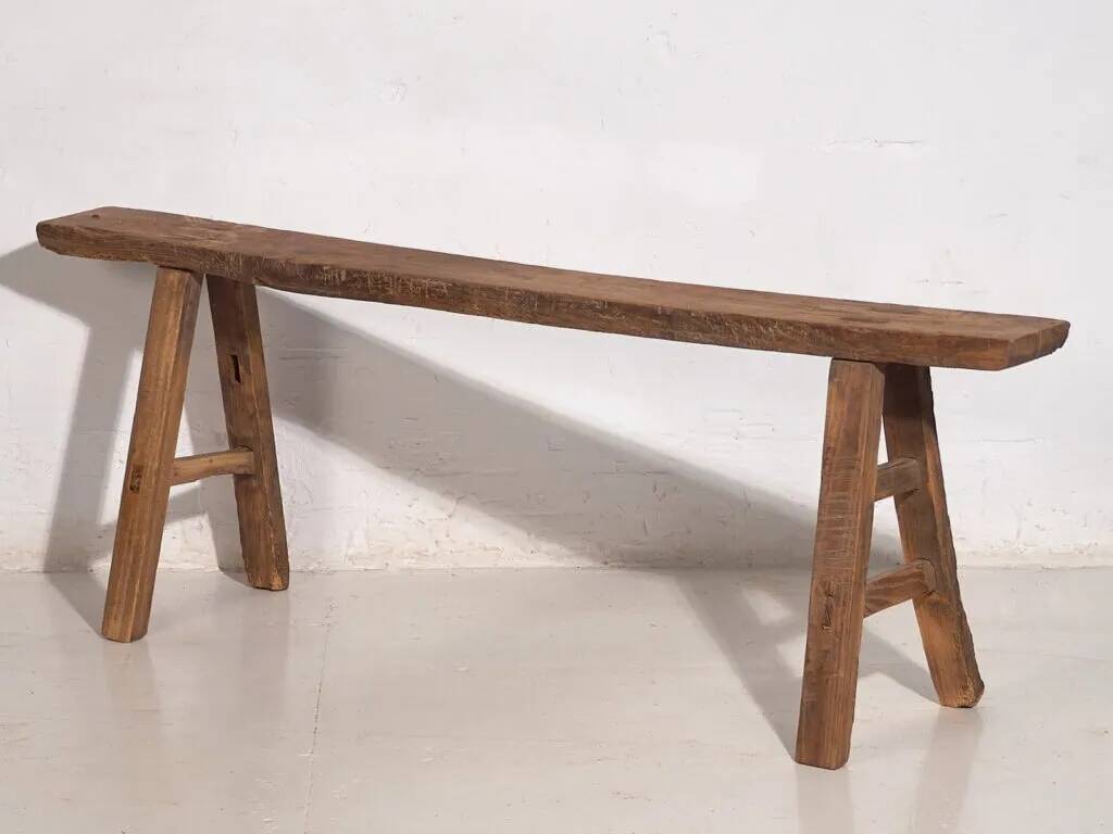 Banc ancien en bois massif (c.1870) #20