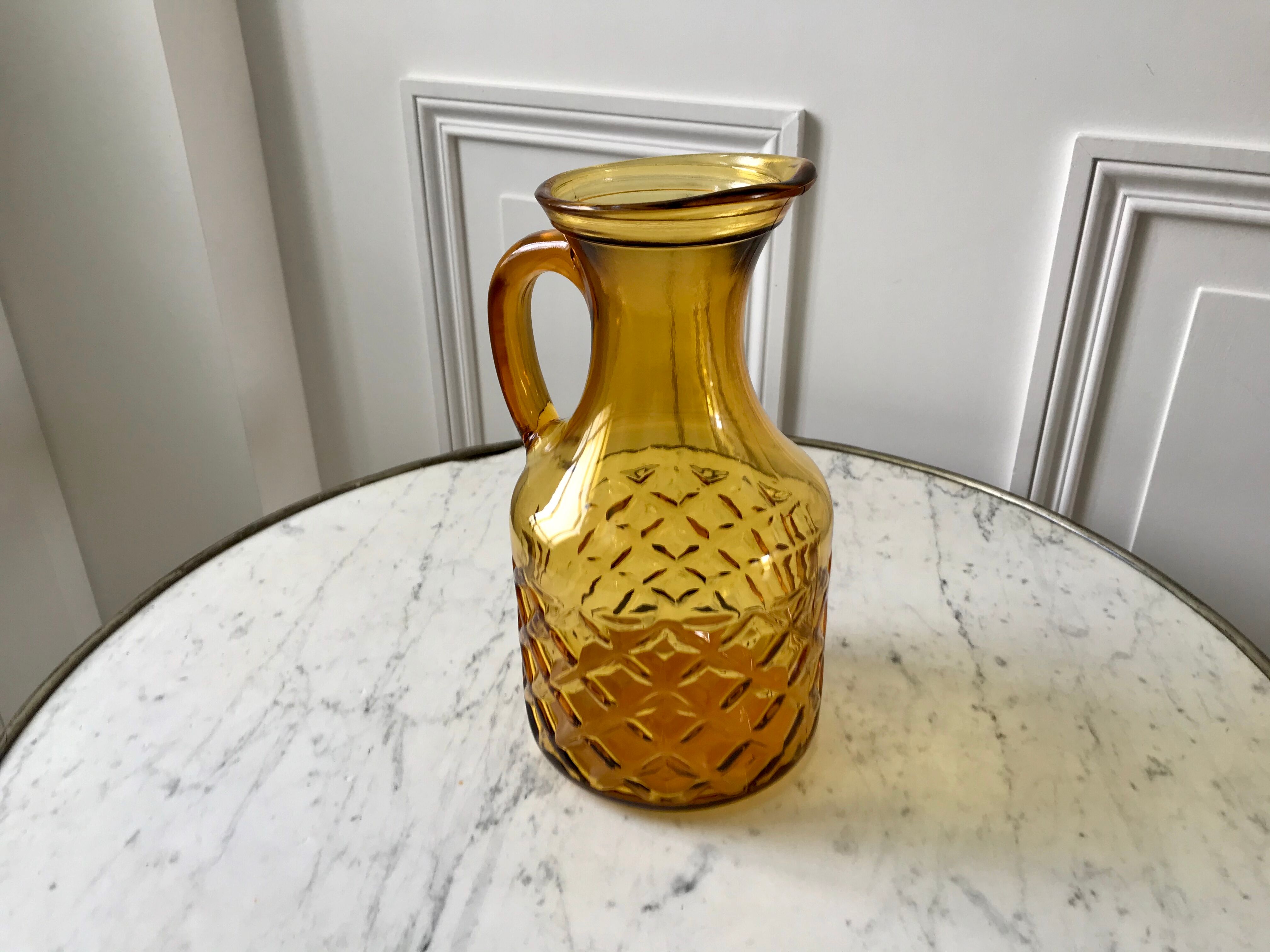 Amber glass decanter 70s