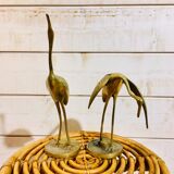 Pair of brass birds