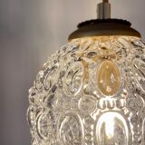 Vintage globe pendant lamp in molded glass
