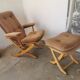 Relax armchair and its velvet ottoman from the 70s /80