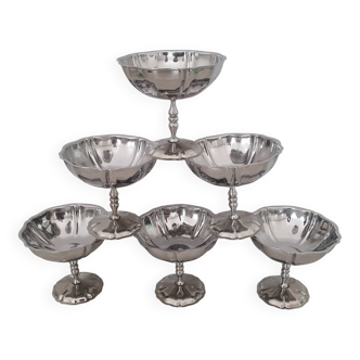 6 Coupes à dessert en inox