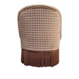 Fauteuil crapaud vintage en velours chocolat